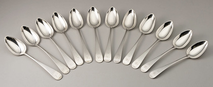 Scottish Georgian Silver Tablespoons (Set of 12, each individually numbered) - Francis Howden